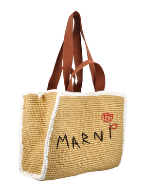 MARNI Natural Rustic Medium Macrame Tote