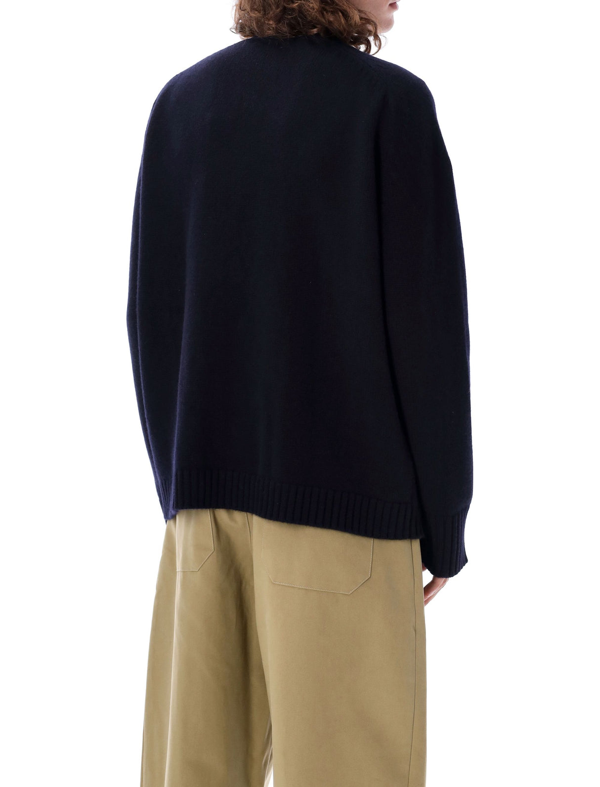 STUDIO NICHOLSON Relaxed Fit Lambswool Cardigan - Size L