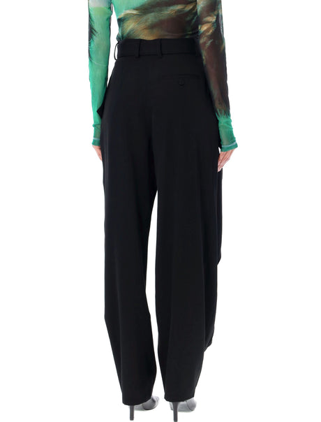 JW ANDERSON High-Waisted Draped Wool Pants