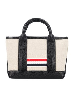 THOM BROWNE Elegant Mini Tote Handbag with Tricolor Lining - 13.5cm x 18cm x 8cm