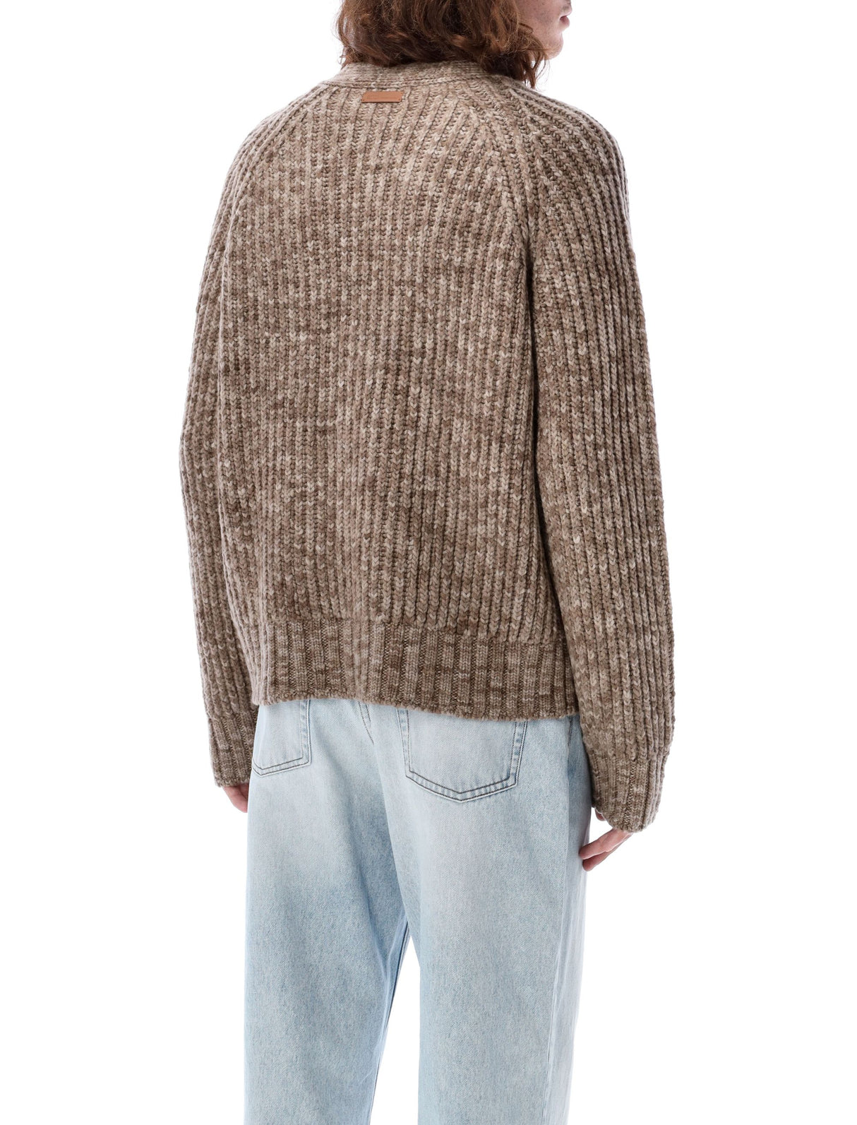 AMI PARIS Ribbed Cropped Cardigan - Men’s Relaxed Fit (L)