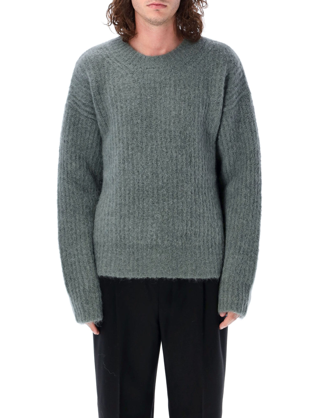 AMI PARIS Luxurious Chunky Mohair Blend Sweater