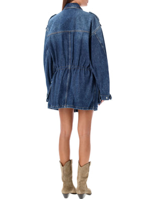 ISABEL MARANT ETOILE Chic Mini Denim Jacket in Blue