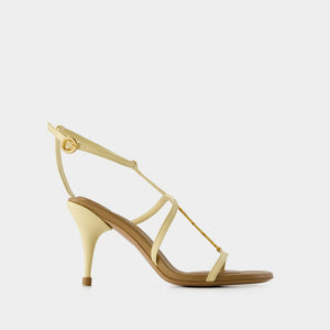 JACQUEMUS Pralu Sandals - Women's Tan Sheepskin & Calfskin SS24 Shoes