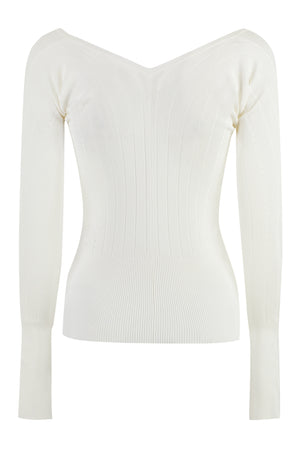 JACQUEMUS White Knit Viscose-BLEND TOP for Women (SS24)