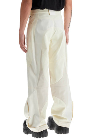 MUGLER Technical Canvas Patchwork Cargo Pants - Relaxed Fit Size 48