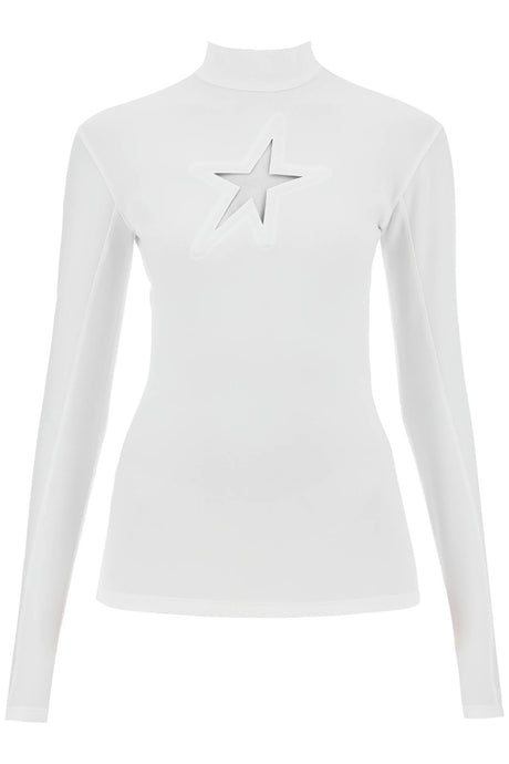 MUGLER Fitted Long-Sleeved Star Cut-Out Top