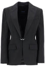 MUGLER Single-Breasted Tailored Jacket with Piercing Clasp - Womens Size 36