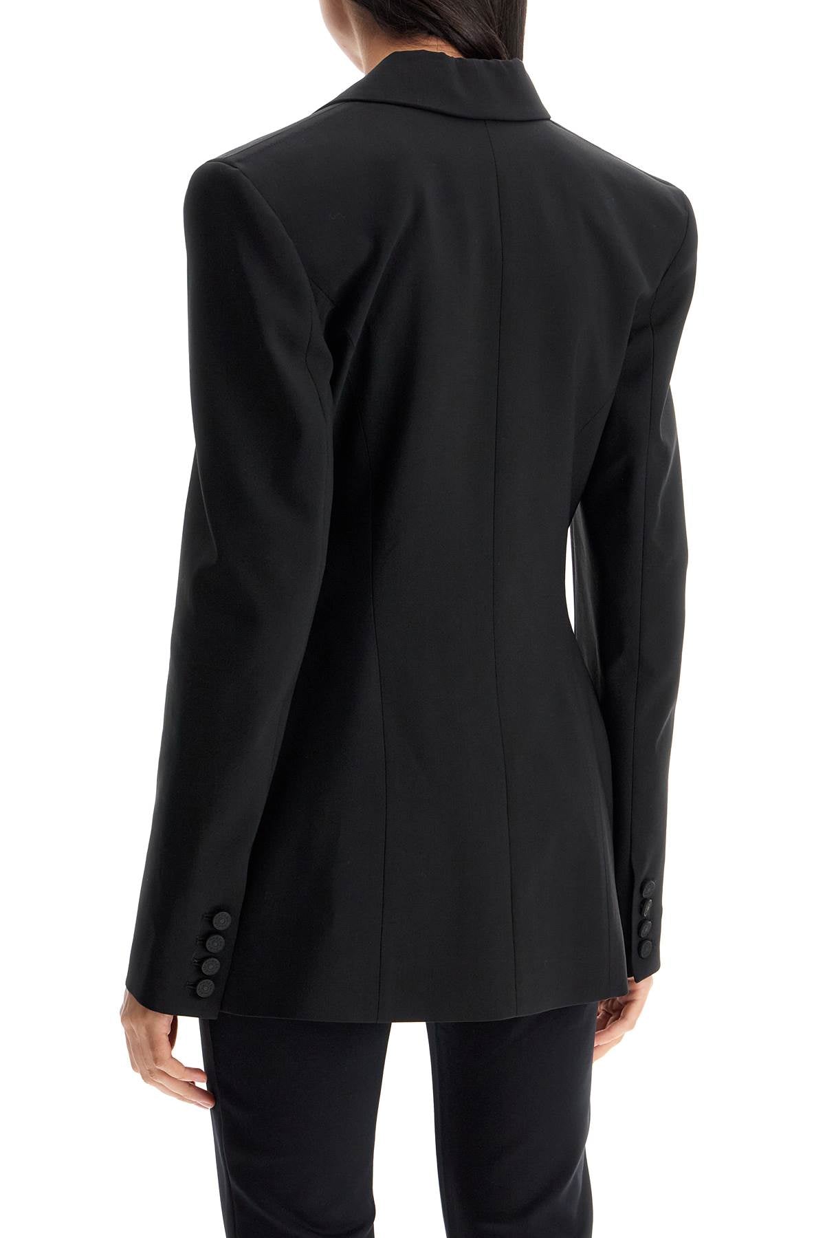 MUGLER Single-Breasted Tailored Jacket with Piercing Clasp - Womens Size 36