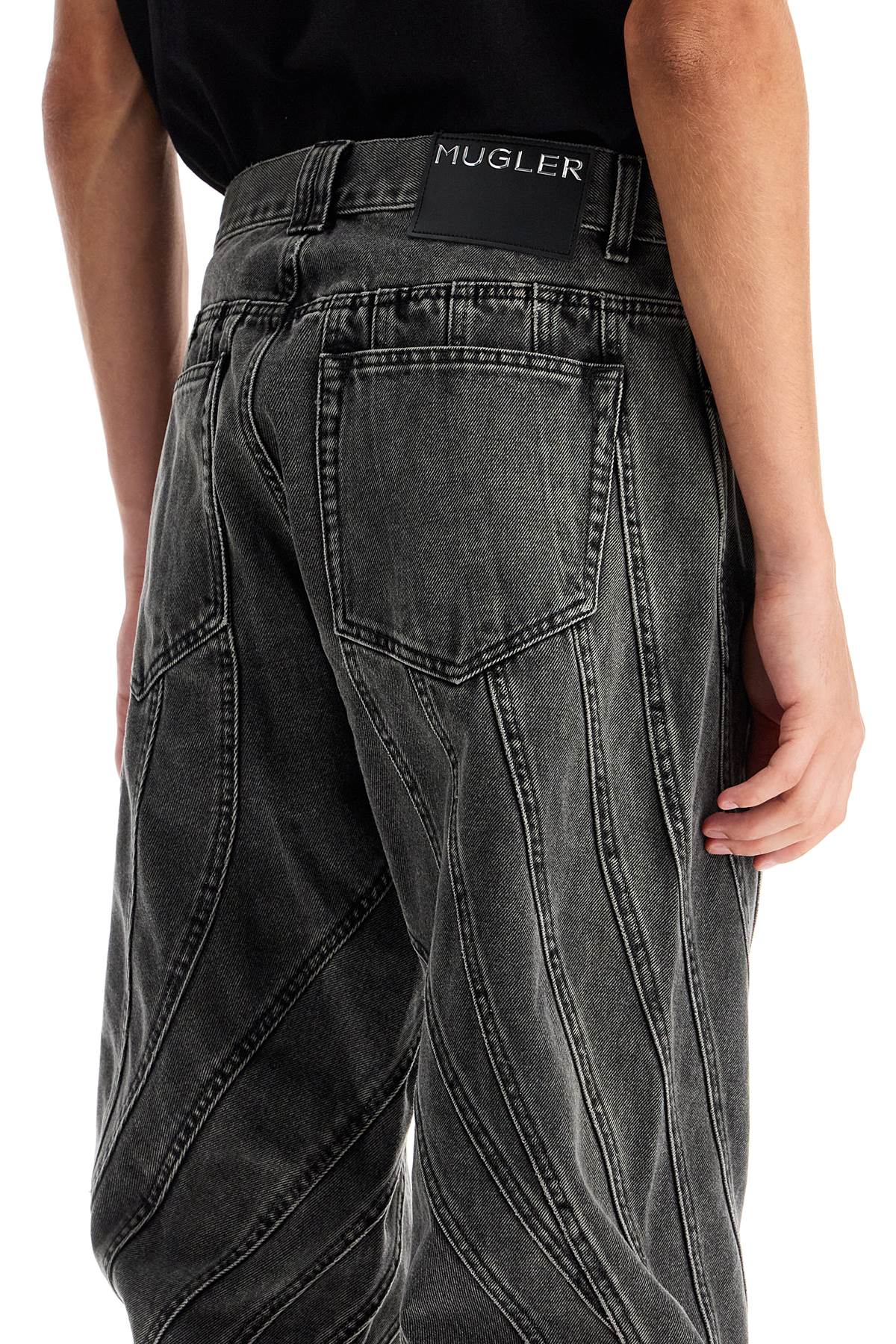 MUGLER Spiral Baggy Tapered Jeans