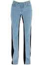 MUGLER Two-Tone Straight Leg Jeans - Size 26