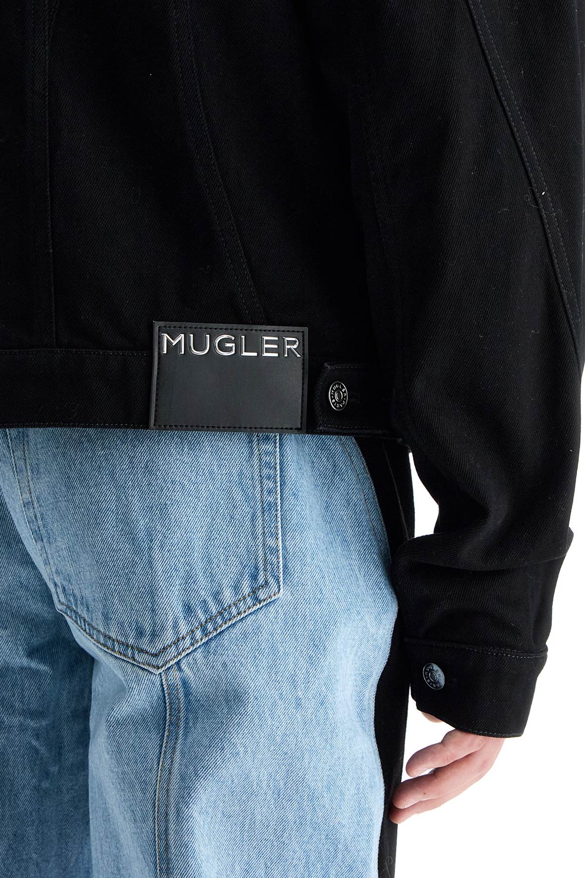 MUGLER Two-Tone Men’s Denim Jacket - Size L