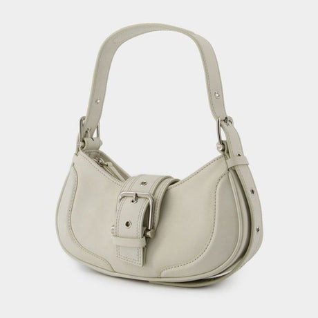 OSOI Elegant White Leather Hobo Shoulder Bag