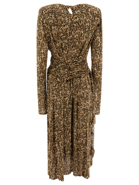 ISABEL MARANT Regular Fit Wrap Dress with Long Sleeves