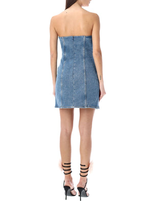 MAGDA BUTRYM Blue Denim Bustier Mini Dress for Women - Effortlessly Chic SS24 Collection