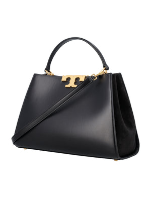 TORY BURCH Elegant Black Leather Shoulder Handbag for Women - SS24 Collection