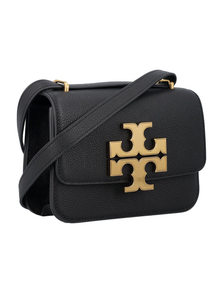TORY BURCH Eleanor Small Pebbled Convertible Shoulder Bag in Black - Mini Leather Handbag with Adjustable Strap and Metal Logo
