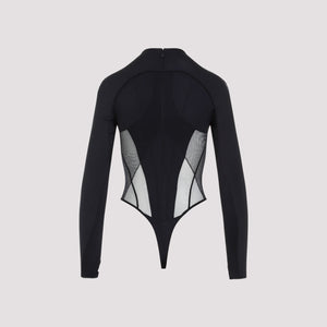 MUGLER Black Polyamide Swim Top for Women