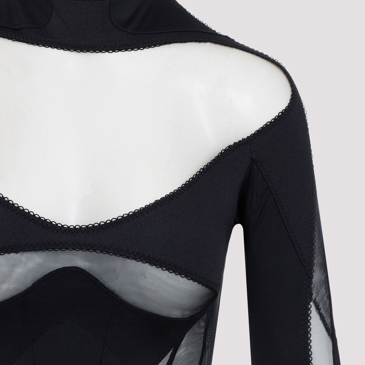 MUGLER Black Polyamide Swim Top for Women