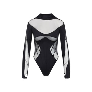 MUGLER Black Polyamide Swim Top for Women