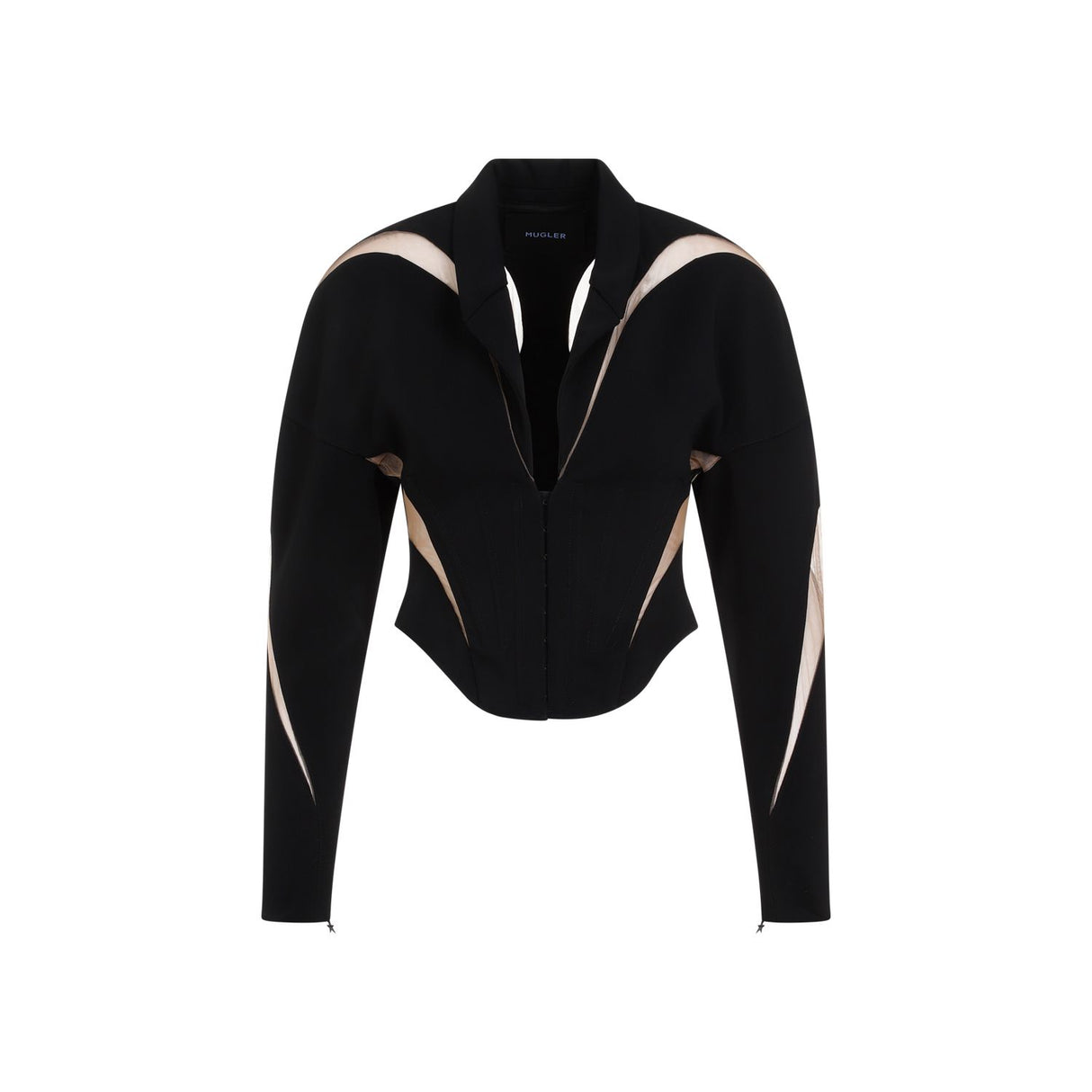 MUGLER Black Viscose Jacket for Women - SS24 Collection