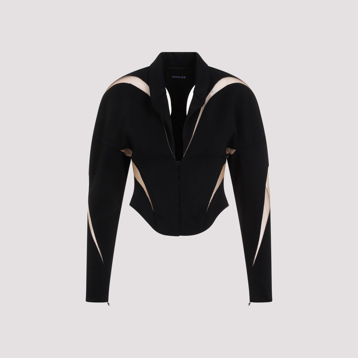 MUGLER Black Viscose Jacket for Women - SS24 Collection