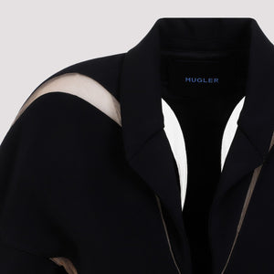 MUGLER Black Viscose Jacket for Women - SS24 Collection