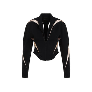 MUGLER Black Viscose Jacket for Women - SS24 Collection