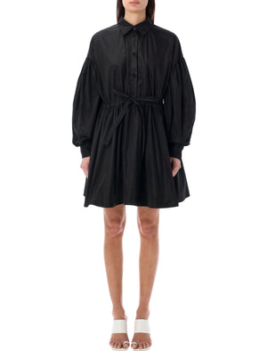 MSGM Black Taffeta Short Dress for Women - SS24