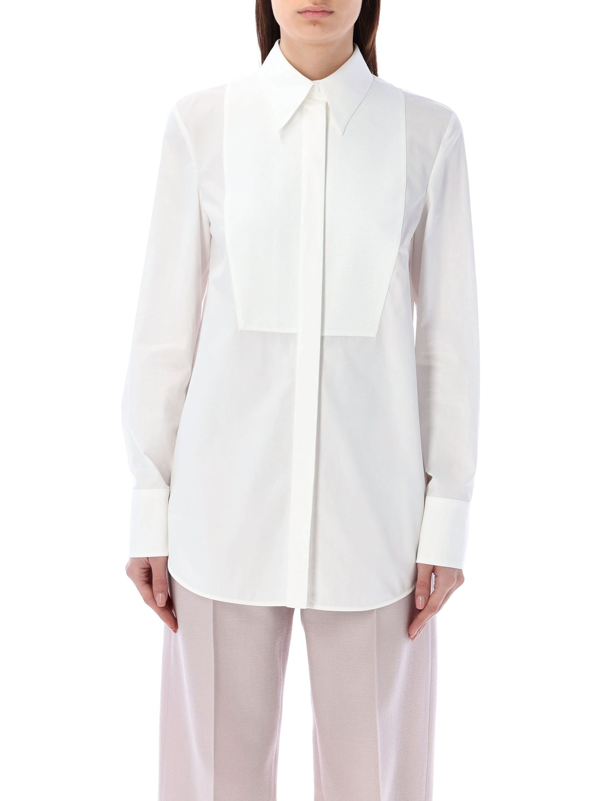 Women's Tuxedo Shirt in Bianco Ottico by Valentino Garavani - SS24 Collection