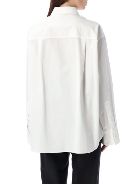 VALENTINO GARAVANI Hibiscus Embroidered Shirt - Women's White Shirt for SS24