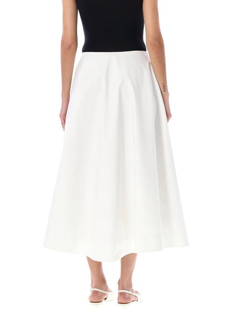 Flared Mid-Length Cotton Skirt for Women in White by Valentino Garavani