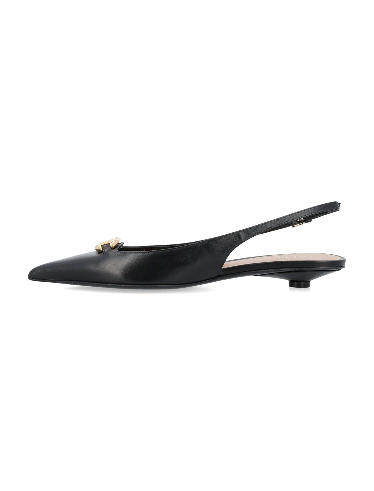 VALENTINO GARAVANI Black V-Logo Moon Slingback Ballerina Shoes for Women for SS24