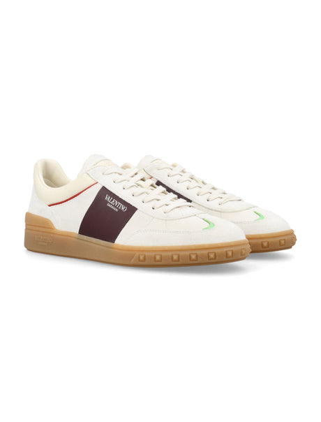VALENTINO GARAVANI Ivory Leather Low Top Sneakers for Men