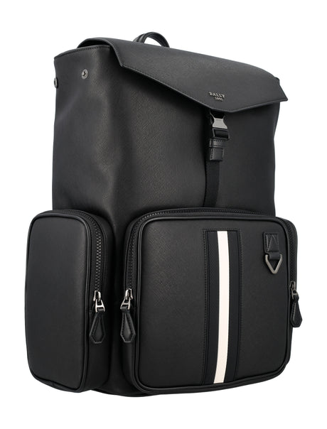 BALLY Men's Premium Black Leather Maxi Handbag for Spring/Summer 2024