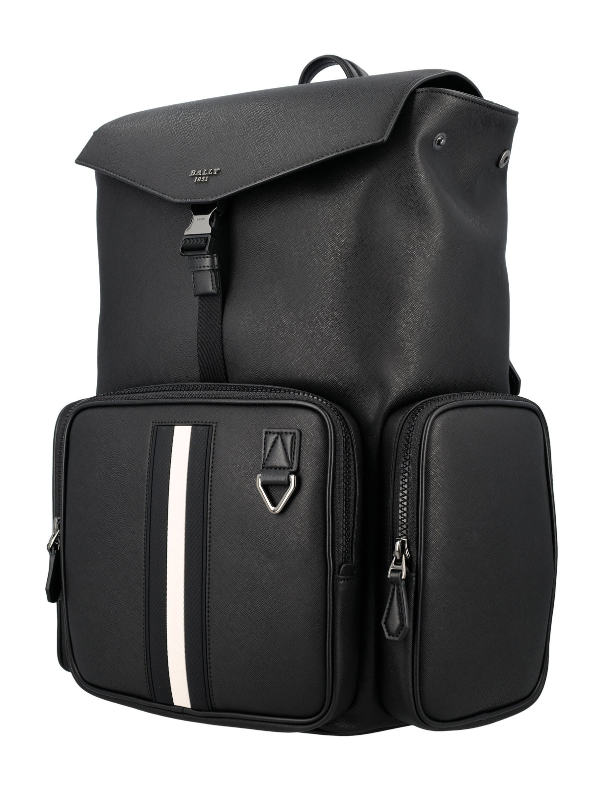 BALLY Men's Premium Black Leather Maxi Handbag for Spring/Summer 2024