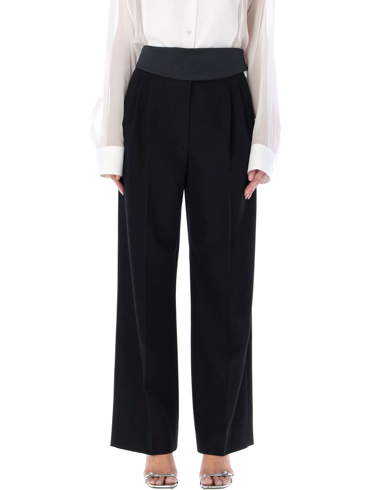 STELLA MCCARTNEY Elegant and Chic Tuxedo Trousers for Women in Classic Black