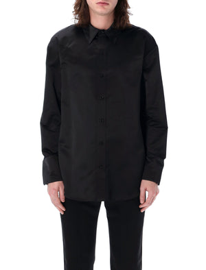 SAINT LAURENT Black Silk Oversized Shirt for Men