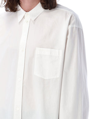 Áo khoác ngoài màu trắng cho nam có cổ điển và thêu logo cùng tông