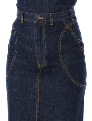 Chân váy jeans cao cấp bằng cotton cho phụ nữ - SS24
