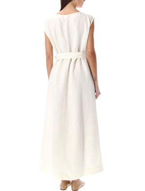 FABIANA FILIPPI Elegant White Midi Dress for Women - Sleek and Sophisticated