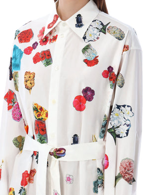 MARNI Cotton Florals Shirt Dress for Women SS24