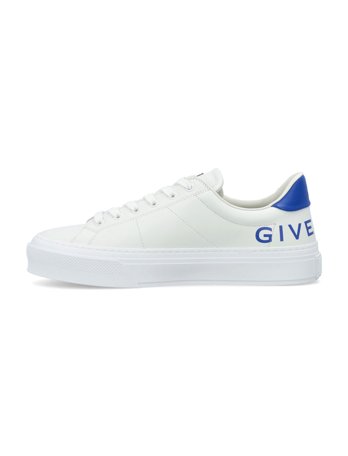 Men's White and Blue Leather Sneakers for SS24 | Low Top, Lace-Up Fastening, GIVENCHY Signature Details