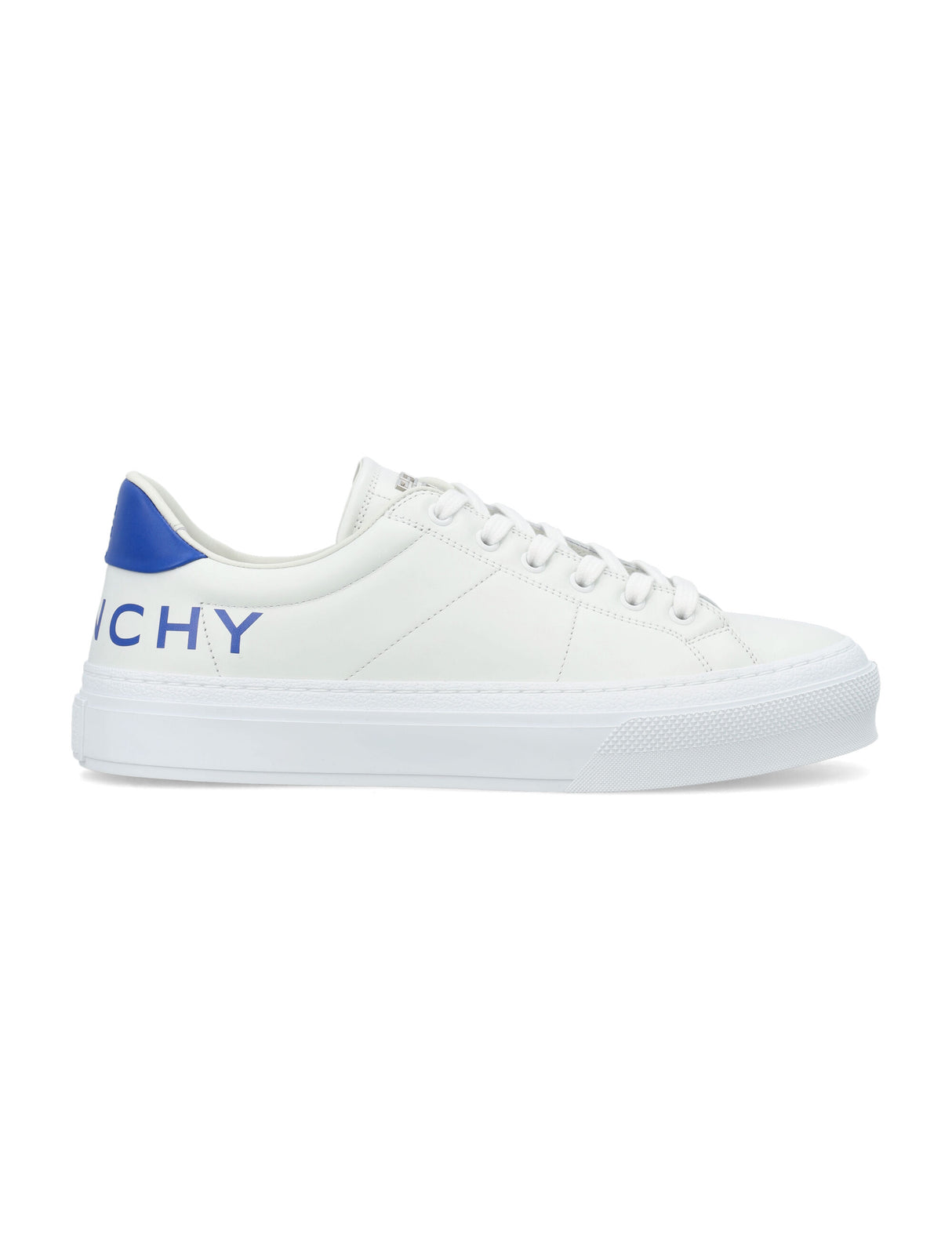 Men's White and Blue Leather Sneakers for SS24 | Low Top, Lace-Up Fastening, GIVENCHY Signature Details