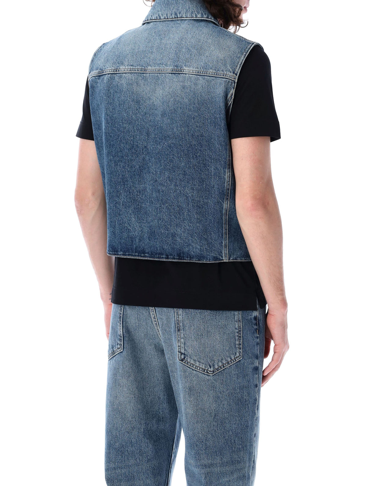 GIVENCHY Men's Indigo Blue Sleeveless Denim Vest