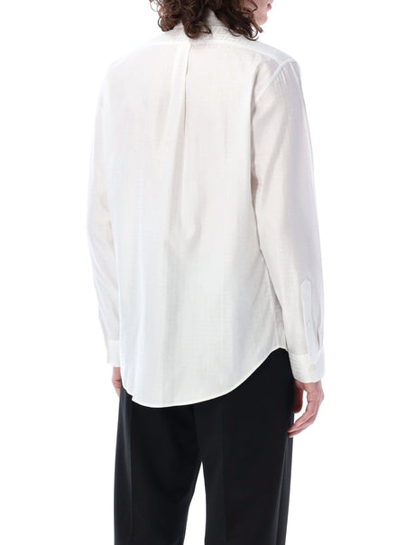GIVENCHY Classic White Cotton Shirt with 4G All-Over Print for Men