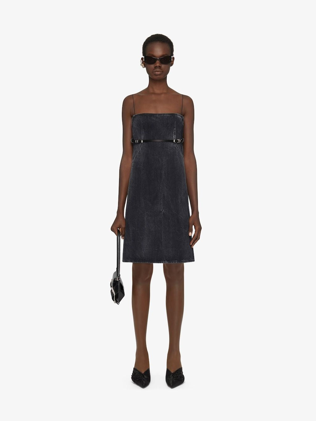 GIVENCHY Chic Denim Mini Dress with Detachable Belt