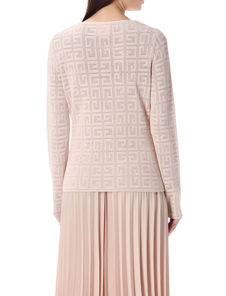 GIVENCHY Draped 4G Jaquard Sweater in Blush Pink for Women - SS24 Collection