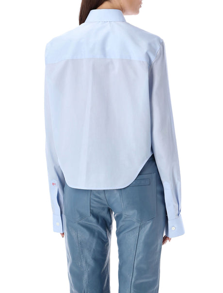 MARNI Ultra-Rounded Hem Cropped Shirt in Blue for Women - SS24 Collection