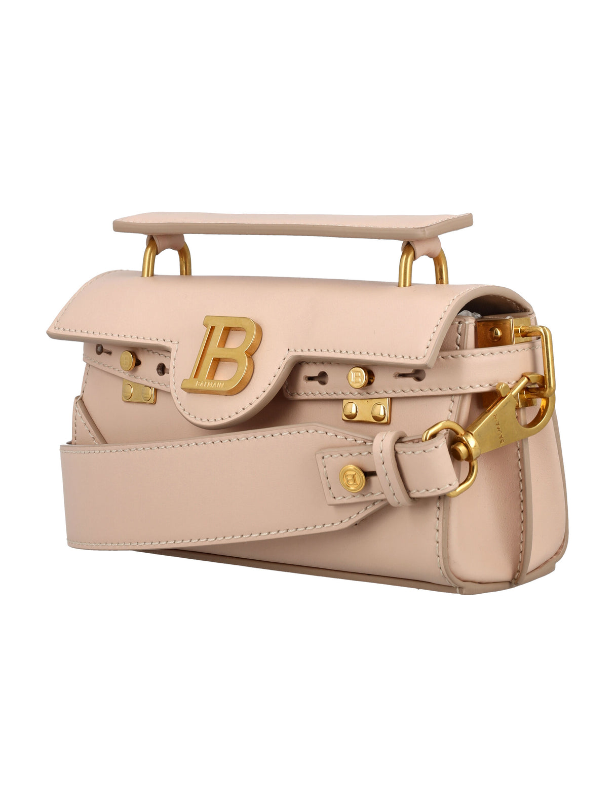 BALMAIN Elegant Beige Leather Crossbody Handbag for Women - SS24 Collection